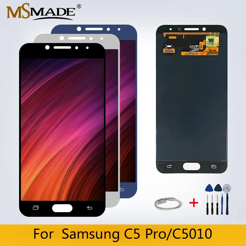 Супер AMOLED для Samsung Galaxy C5 Pro C5010 ЖК-дисплей с сенсорным экраном дигитайзер Замена