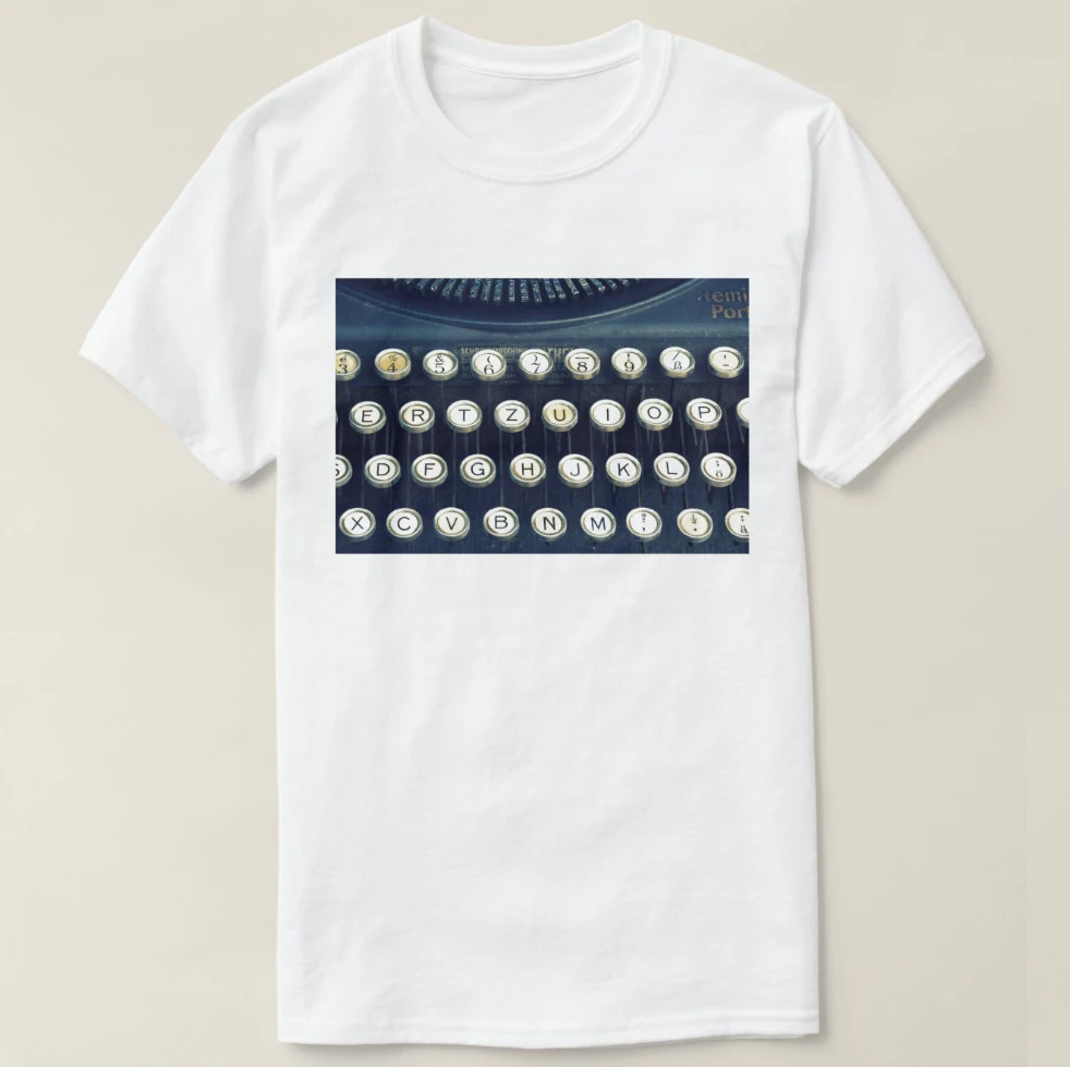 2019 Printed Men T Shirt Cotton Short Sleeve Old Vintage Typewriter