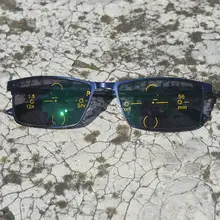 Модные мужские новые фотохромные прогрессивные мульти-фокусные очки в металлической оправе для чтения UV400 с коробкой FML