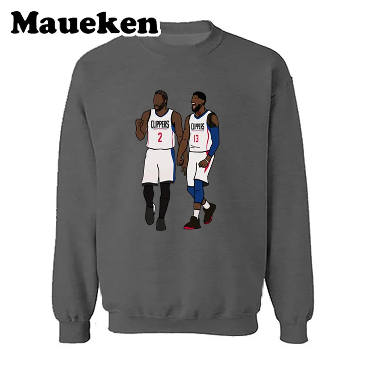 5 Мужские толстовки Kawhi Leonard 2 x Пол Джордж 13 LA толстовки с капюшоном толстый круглый воротник Осень Зима W19101310 - Цвет: 5
