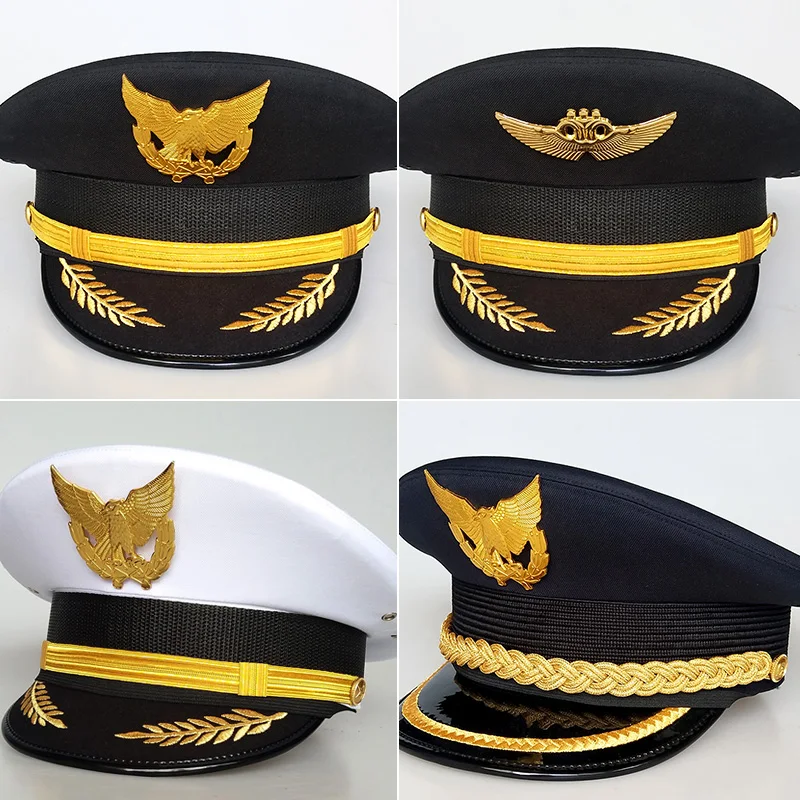 Rimi Hanger Adults Airline Captain Aviator Pilot Hat Unisex Stag Do Headwear Accessories One Size Fits Most 