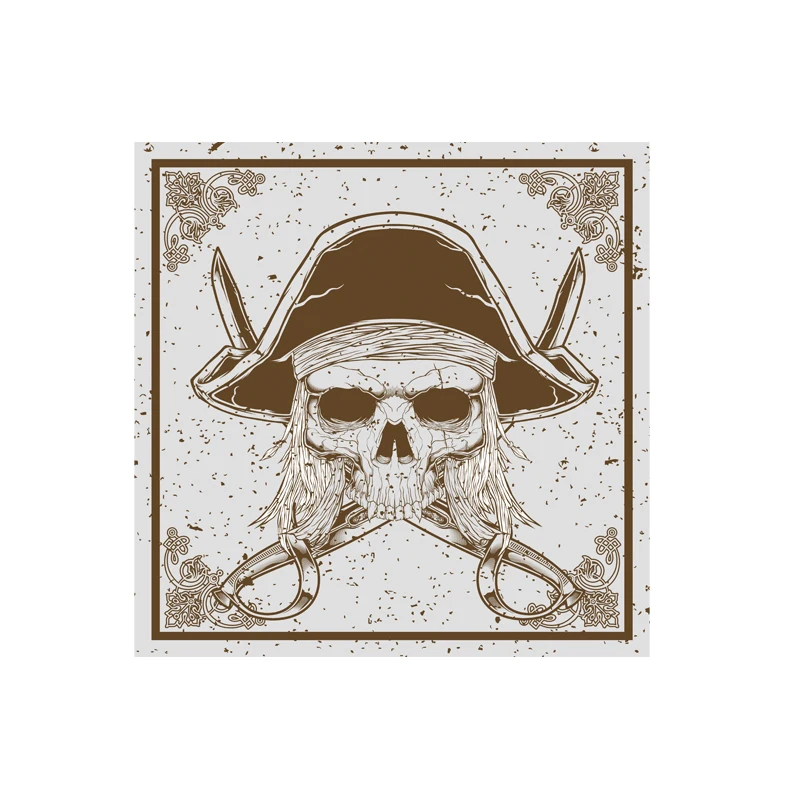 

grunge style pirate skull and sword crossed Motorcycle sticker decals #04003