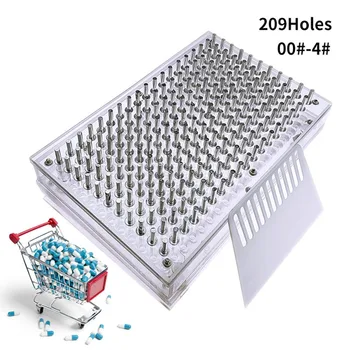 

209 Holes Capsule Filling Machine / Plate Manual Manufacturer Medicine DIY Herbal Capsules Maker 00#0#-4#