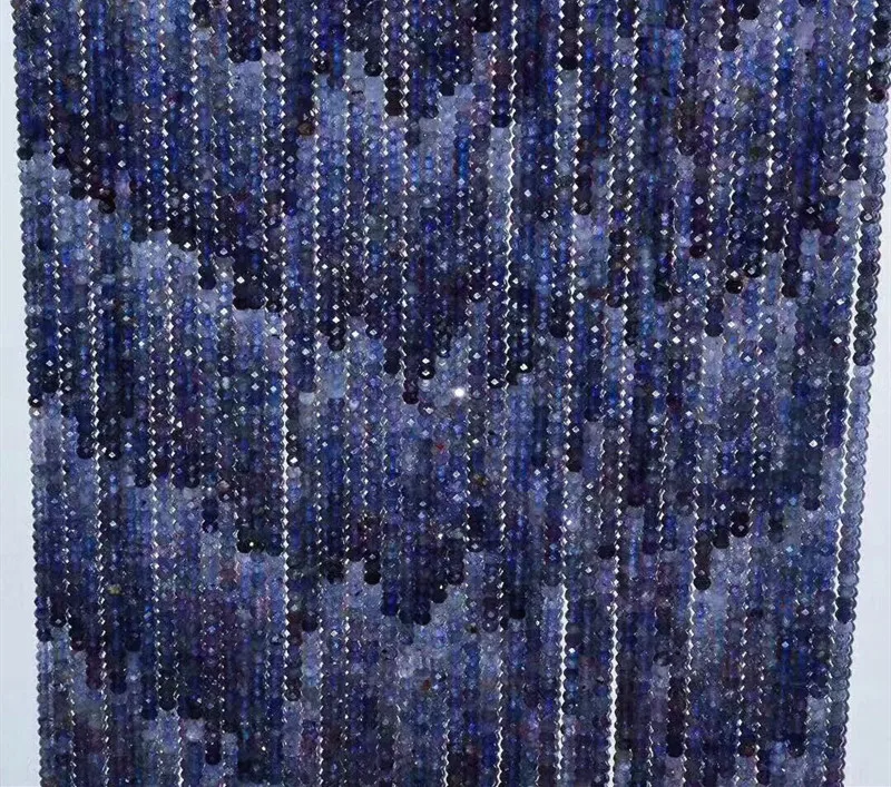 Branelli Allentati Gradiente Blu Iolite Medaglione/Rotondo Sfaccettato 3-4Mm 14 "Per Il Fai Da Te Monili Che Fanno Fppj Commercio All'Ingrosso Natural