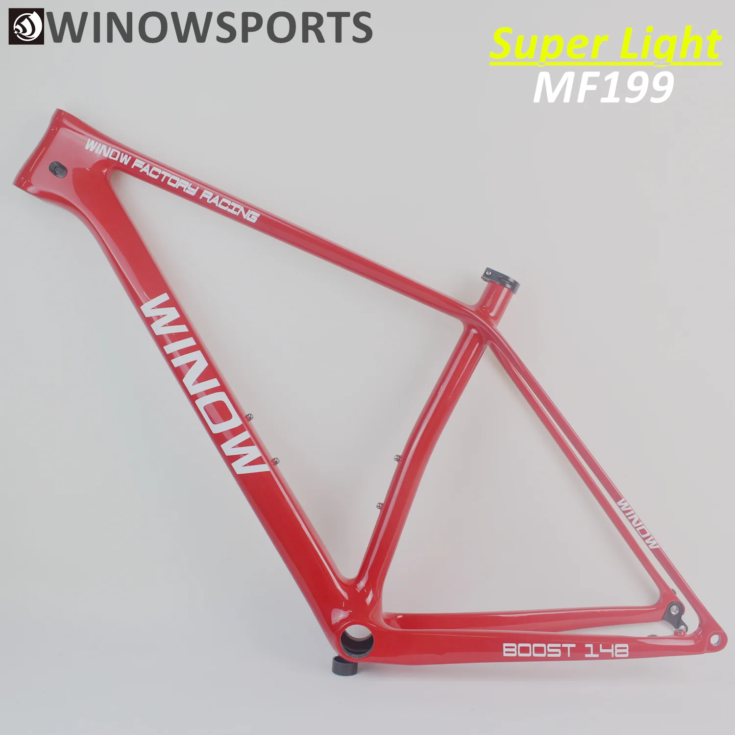 Winowsports завод racin hardtail mtb углеродная рама MF199 XC 29ER Boost 148*12 мм 15 &quot17&quot 19 &quotBB92 Нижний