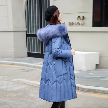 

2020 winter new style down jacket women Korean long fur plus size Slim warm cotton jacket ladies jacket