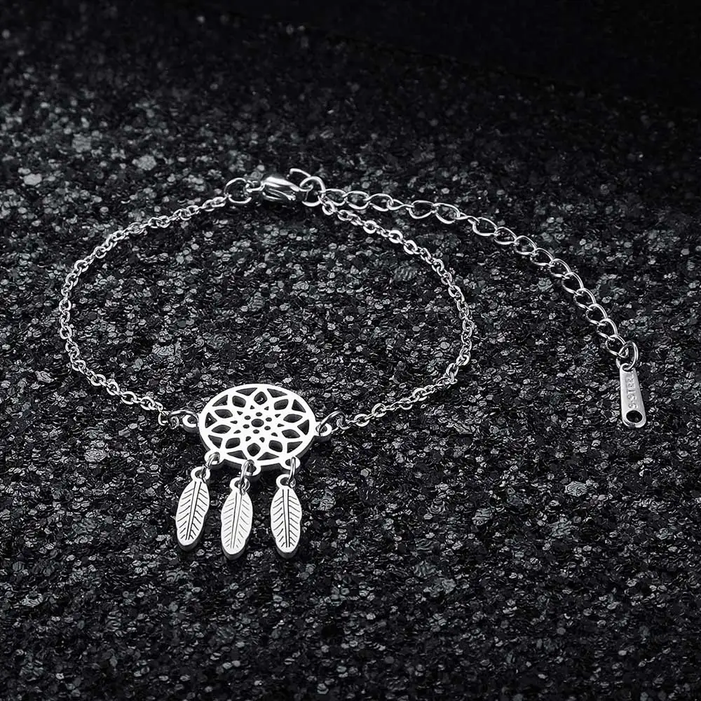 Boho Ловец снов Pet Dog Paw Om Falmingo очаровательный браслет для женщин нержавеющая сталь изысканные украшения Прямая поставка - Окраска металла: JN153-1