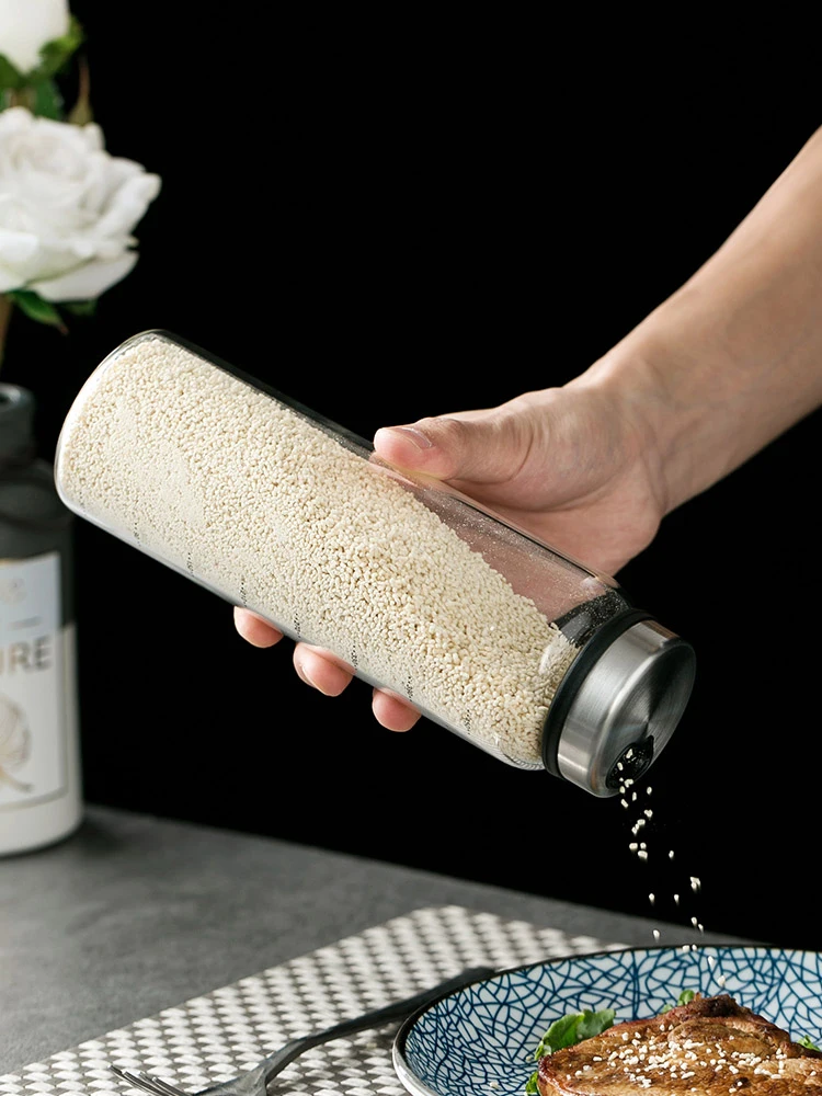200ml 300ml 500ml High Borosilicate Glass Seasoning Bottle Kitchen Barbecue Condiment Bottle Salt Pot