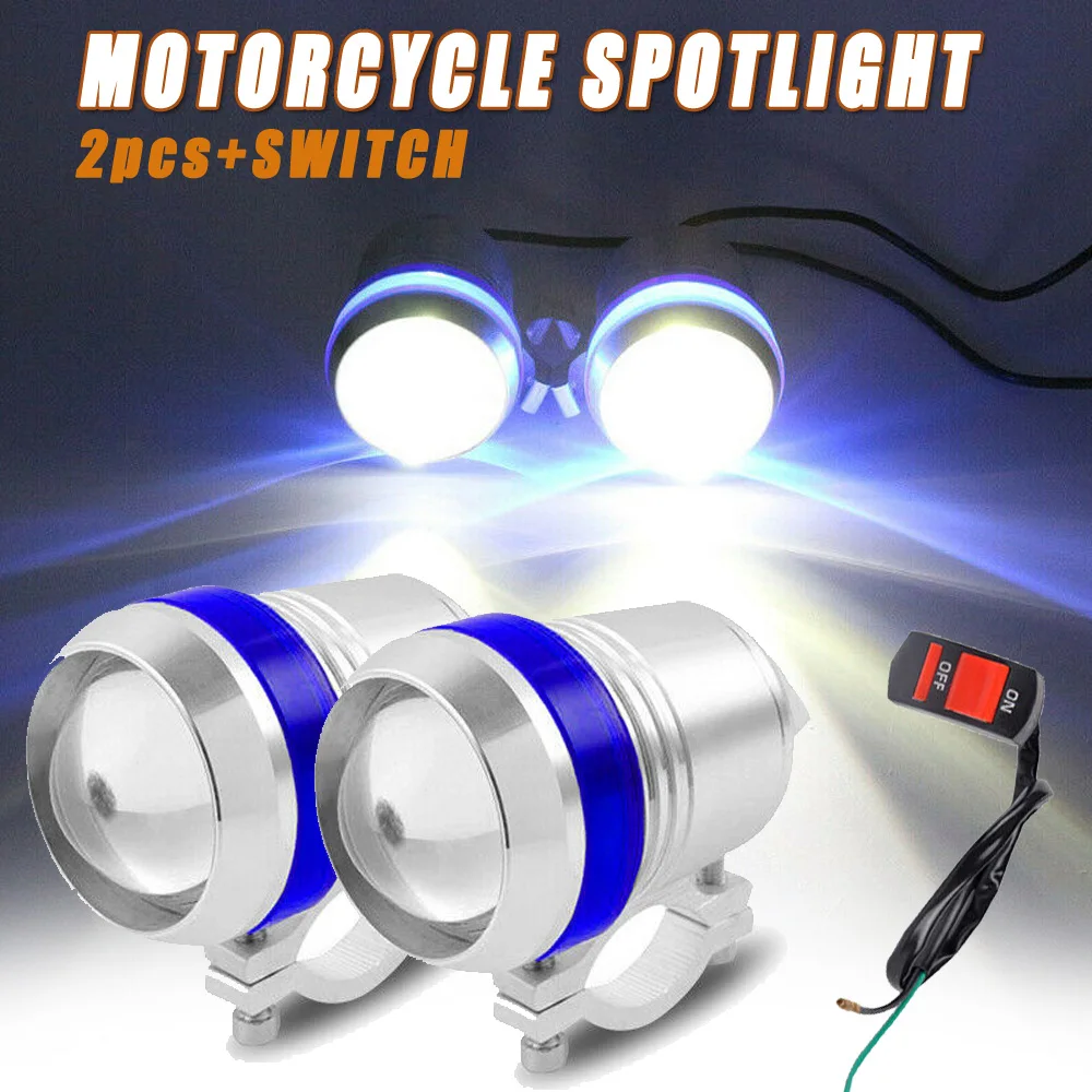2 шт. 30 Вт U3 Angel Eye Светодиодный прожектор для вождения мотоцикла противотуманный светильник+ переключатель