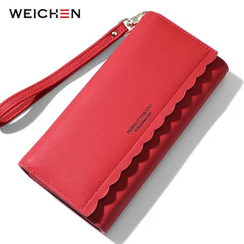 

WEICHENG New Long Clutch Wallet Women Many Departmants Wristband Female Wallets Ladies Purse Card Holder Carteras Brand Designer