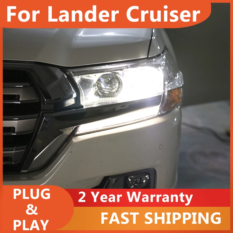 

ALL LED Head Lamps For Lander Cruiser 2016-2018 Headlights LED DRL Dynamic Turn Signal Lights Bi xenon Beam Fog Angel Eyes
