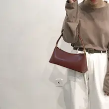 Высокое качество Ретро Леди сумки для багета женский французский стиль сумки красный коричневый качество из искусственной кожи на молнии напульсник сумка FH172