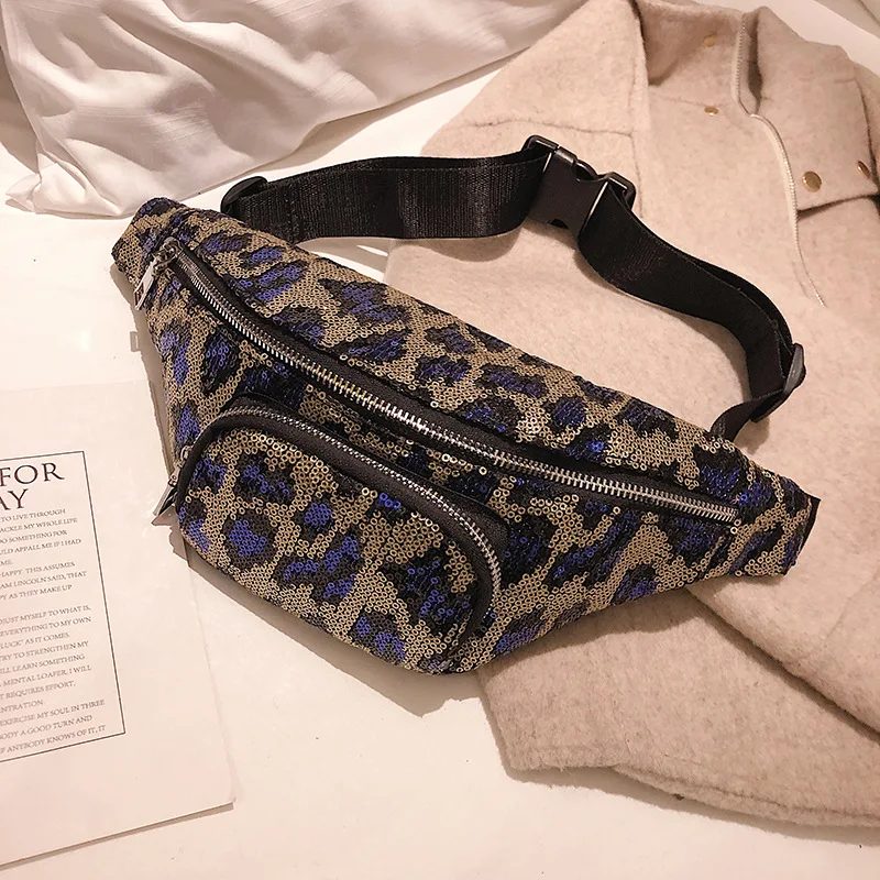 

JIULIN 2019 New Fashion Sequin Leopard Single Shoulder Leaning Women's Bag Pocket Fashion Backpack