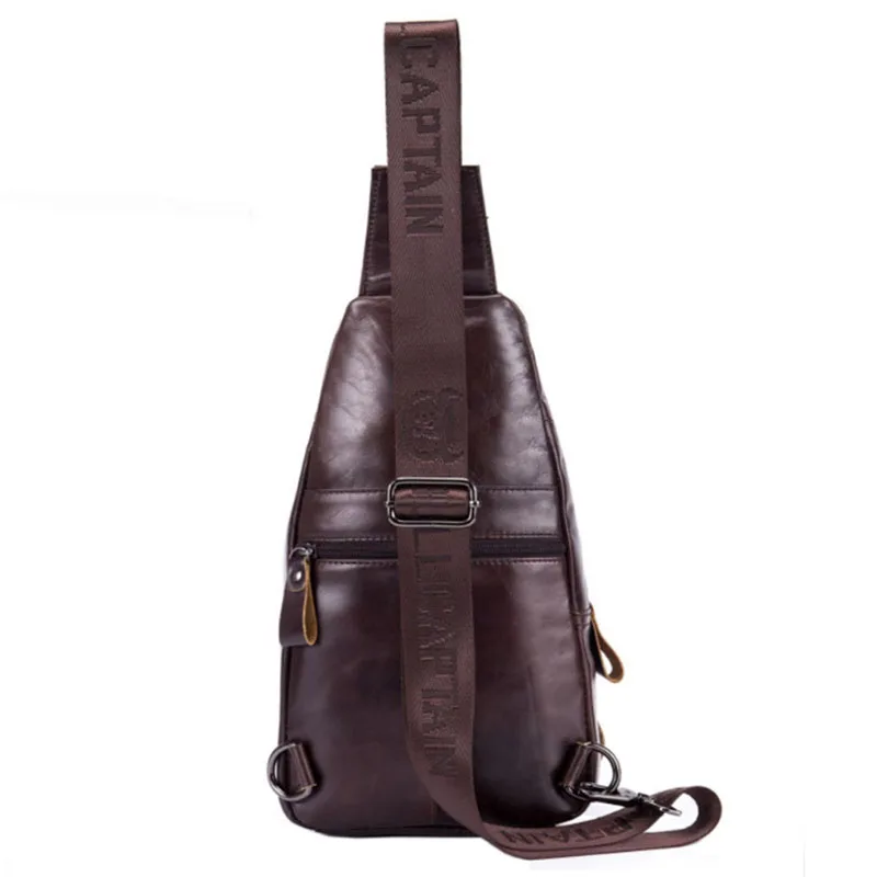 Мужской первый слой из воловьей кожи, нагрудная сумка на плечо, сумка через плечо, сумка для путешествий, пробежек с отверстием для наушников