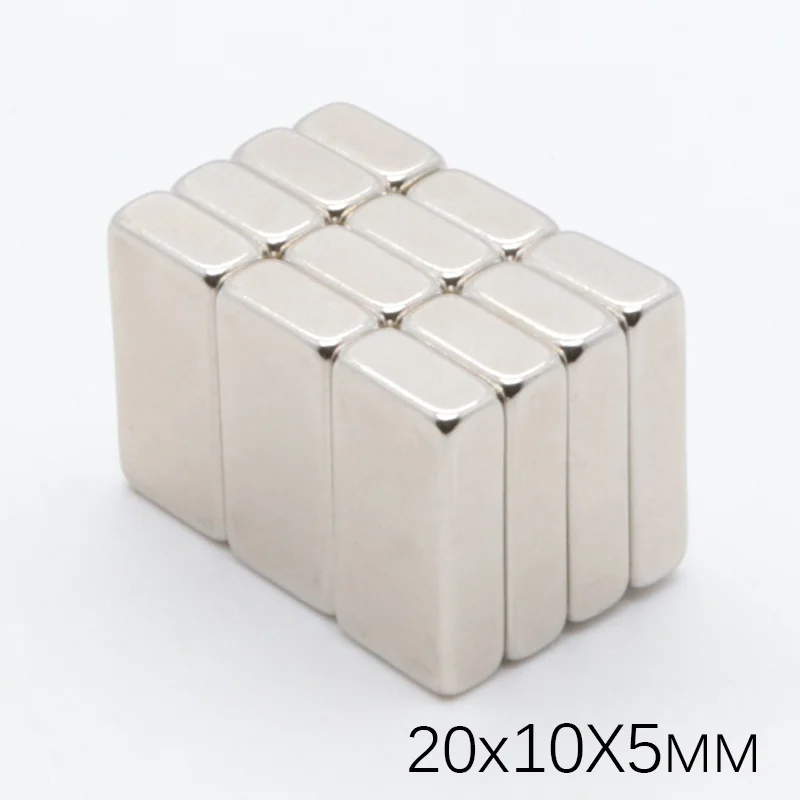5 шт 20x10x5 мм N35 сильной квадратной редкоземельных магнитов NdFeB 20*10*5 мм неодимовые магниты 20 мм х 10 мм x 5 мм