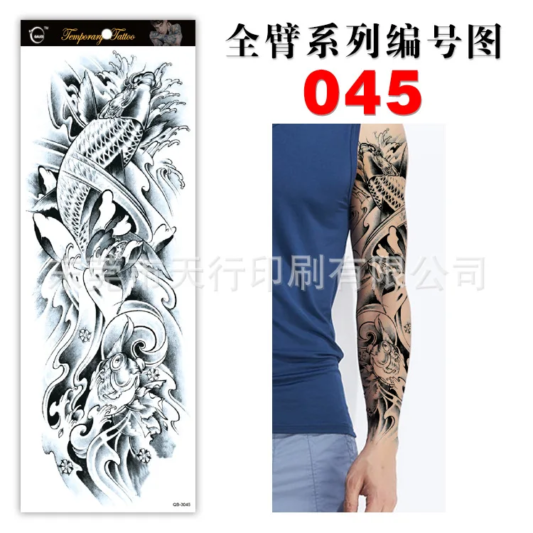 Переводная временная татуировка с эскизом рыбы крутая наклейка искусственная