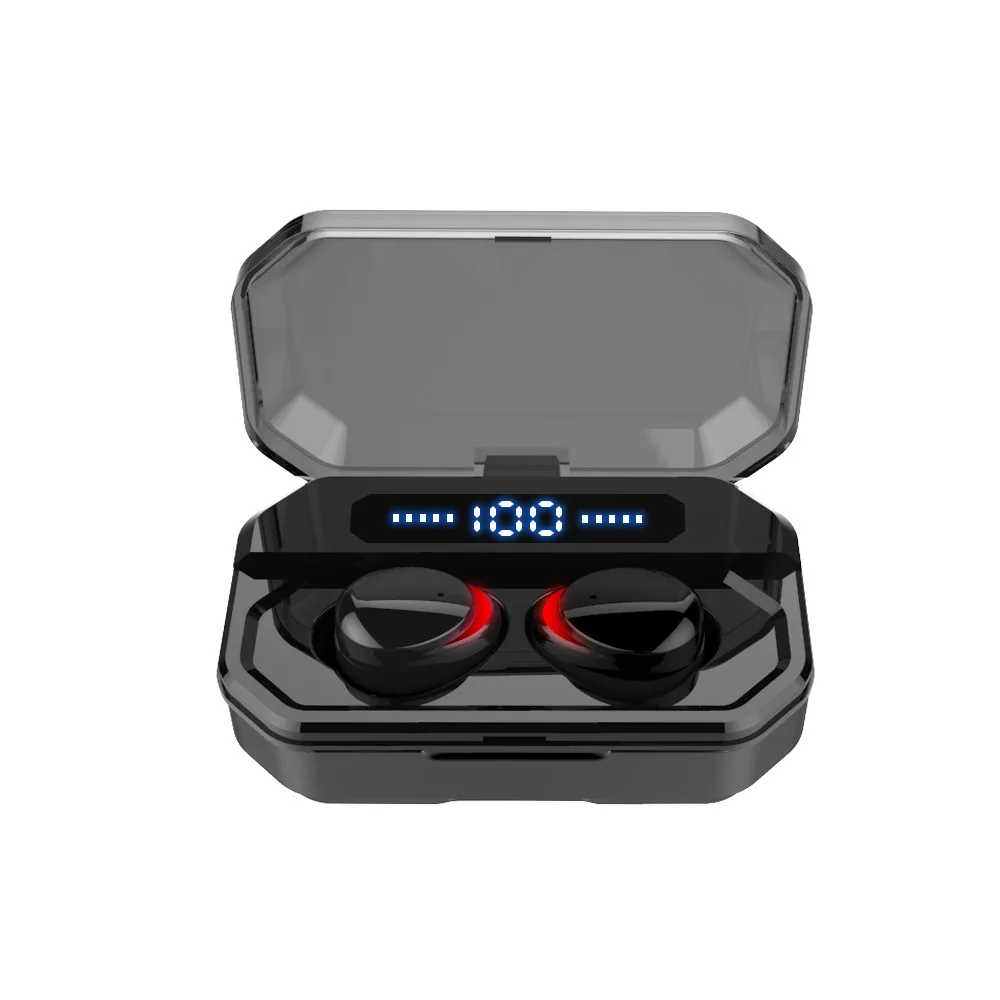 F8 Mini TWS Bluetooth 5,0 стерео наушники IPX7 водонепроницаемая Спортивная гарнитура настоящие Беспроводные наушники с микрофоном 3500 мАч зарядный чехол - Цвет: Black