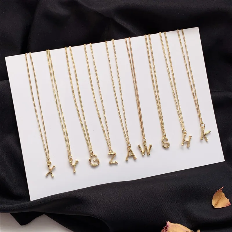 2020 Fashion Tiny Heart Dainty Initial Necklace Gold Color Letter Name Choker Necklace For Women Pendant Jewelry Gift