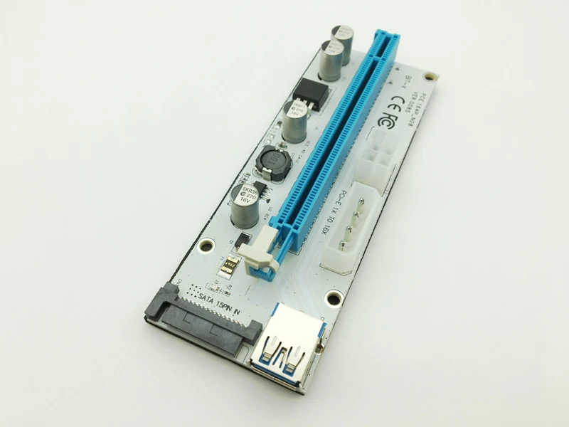 VER008S 3 в 1 Molex 4Pin SATA 6PIN PCIE PCI E Экспресс Райзер карта 1x до 16x USB 0 кабель для майнинга
