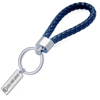 

Personalized key Custom keychain can be engraved text anti-lost Square titanium steel key Sports customizable gift