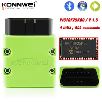 

KONNWEI OBD2 ELM327 V1.5 Bluetooth IOS Adapter Scanner for iPhone Car Diagnostic Tool PIC18f25k80 ELM 327 ODB2 Car Scanner