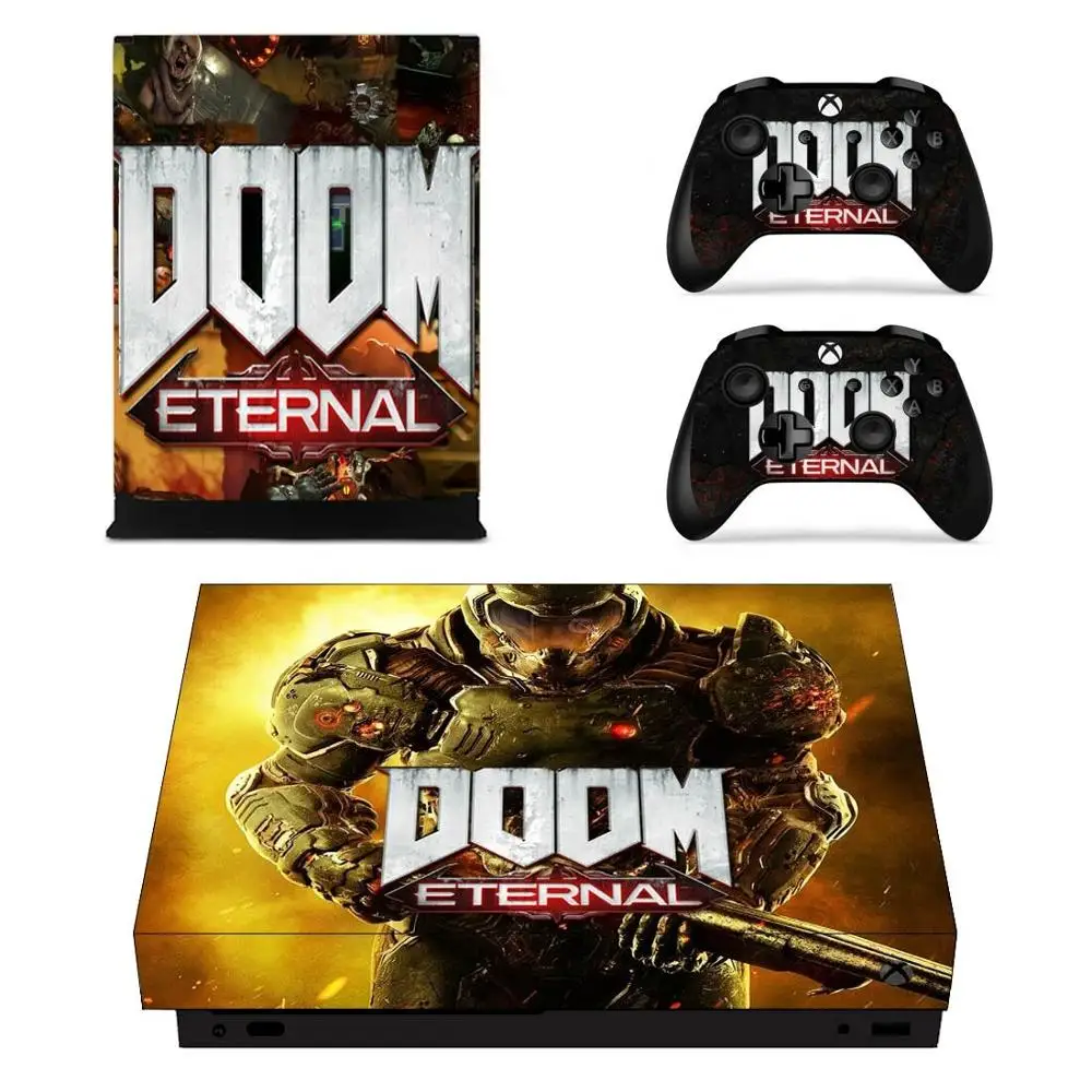 Для Xbox One X стикер s Doom виниловое покрытие Наклейки Обложка Pegatinas Adesivos для Xbox one X консоли пульта дистанционного управления скины