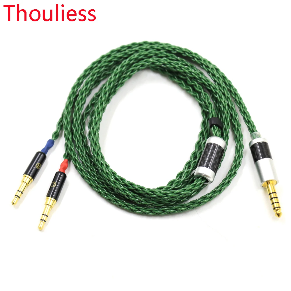 Thouliess Alta Fidelidade 2×3.5 mm Equilibrado 4.4 2.5 mm Prata Chapeado Fone de Ouvido Cabo de Atualização para Sundara Aventho Focal Elegia t1 T5p D7200