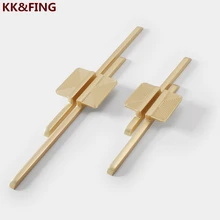 

KK&FING Copper Brushed Cabinet Pulls Zinc alloy Cupboard Hhandle Furniture Wardrobe Knobs Kitchen Gold Cabinet Handles Hardware