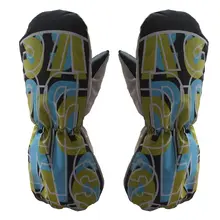 Новые детские лыжные перчатки с буквенным принтом Длинные холодные водонепроницаемые ветрозащитные перчатки