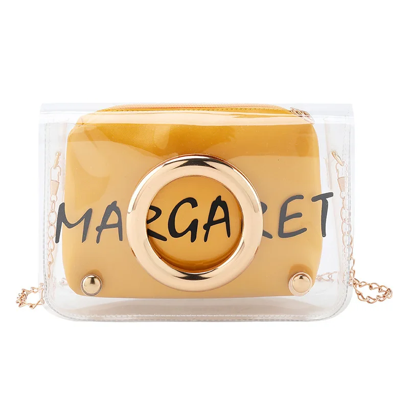

Korean Version of the Printed Words Circle Gel Bag New Exposure Crossbody/Shoulder Bag Chain Bags purses and handbags