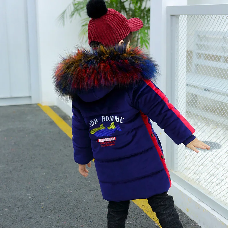 Boys cotton coat winter new baby boy fur collar cotton jacket