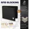 wallets for men Carbon Fibre Leather Fashion Business Purse RFID Blocking Bifold Coin Pocket Men's wallet 4
