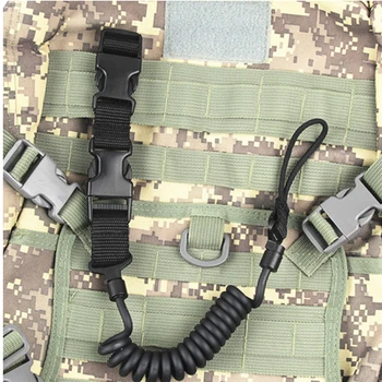

Tactical Spring gun Sling Pistol Hand Gun Adjustable Gun Sling airsolf military elastic belt rope lanyard pistol tool