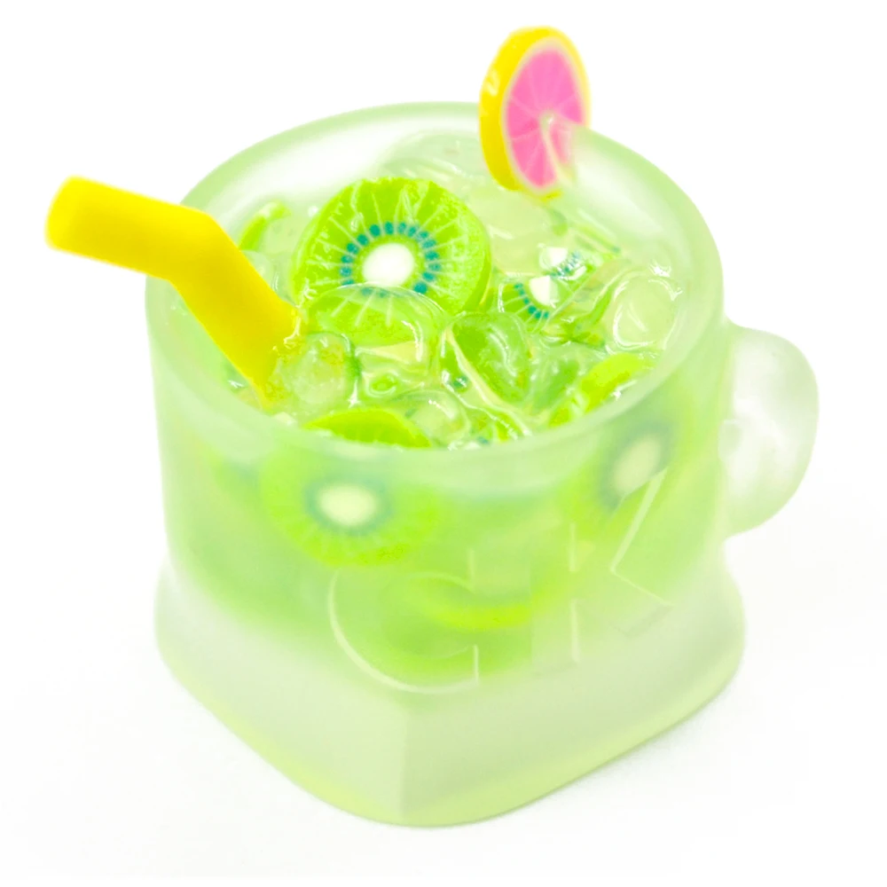 쿨 키트 공예 여름 음료 수지 장인 키캡 mx 스템 기계식 키보드 Dragonfruit 키위 레몬 오렌지 딸기