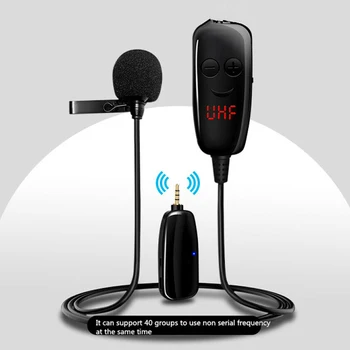 

UHF Wireless Microphone Recording Youtube Live Interview Mic for Iphone Android PC noise reduction microphone