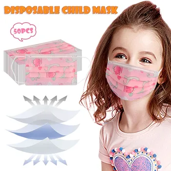 

50pc Kids facemask Disposable For Germ Protection maske Face maske face maskswashable and reusable maske in stock dropshipping