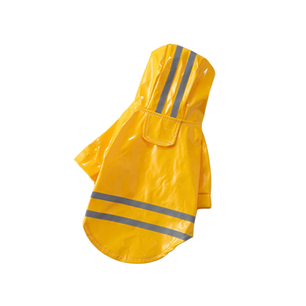 Waterproof Pet Dog Raincoat Puppy Rain Coat with Hood Reflective Waterproof Dog Clothes Grey Reflective Raincoa for Pet S/M/L/XL