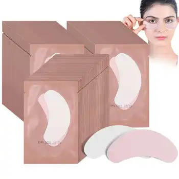 

100 Pairs Pink False Eyelash Paper Patch Grafted Eye Stickers Isolation Pad Disposable Eyelash Extension Patches