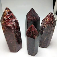 Natural Semi - Gemstone Single - Pointed Burgundy Garnet Crystal Raw Mineral Specimen Polished Healthy Healing Tower 1