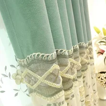 American Pastoral Modern Simple Embroidery Curtains for Living Dining Room Bedroom