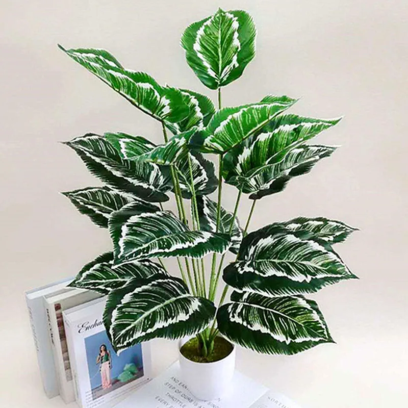 70cm18 Leaf Artificial Rare Plants Fake Banana Tree Branch Plastic Green Palm Leaves Living Room 2021 New Year Home Decor | Дом и сад