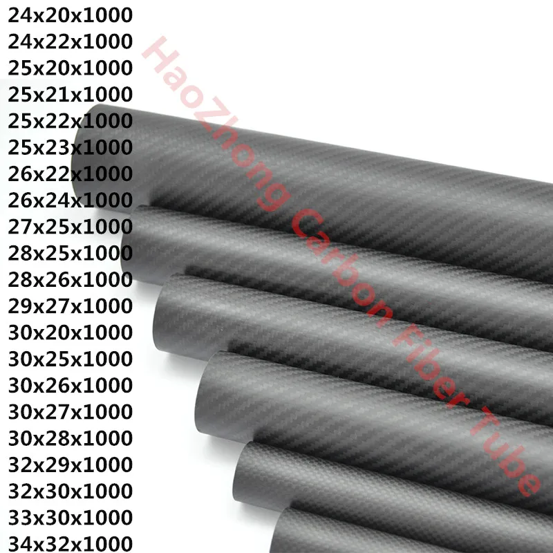Tubo In Fibra Di Carbonio 30mm 3K – OD30mm X ID26/27/28mm – Lunghezza 1000mm – WHBEST