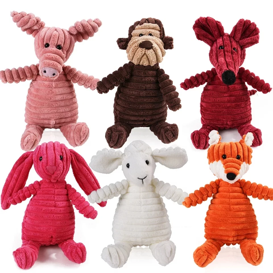 Mascota cachorro masticable de pana, juguete de felpa con sonido de Animal, perro mordedura Molar resistente, Limpieza de dientes, perro, juguete, accesorio para mascotas