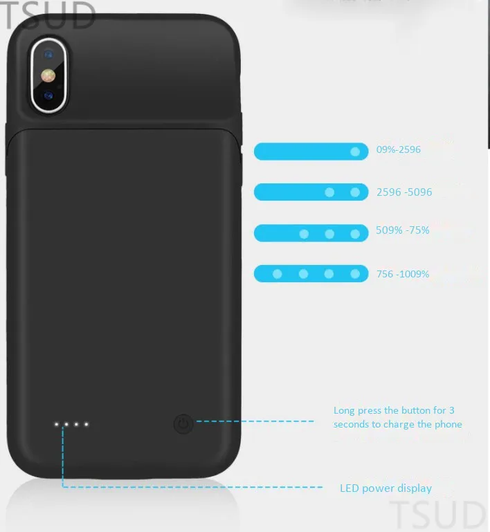 3200 мАч зарядное устройство чехол для iphone x xs противоударный внешний портативный беспроводной аккумулятор зарядный чехол для iphone x xs роскошный