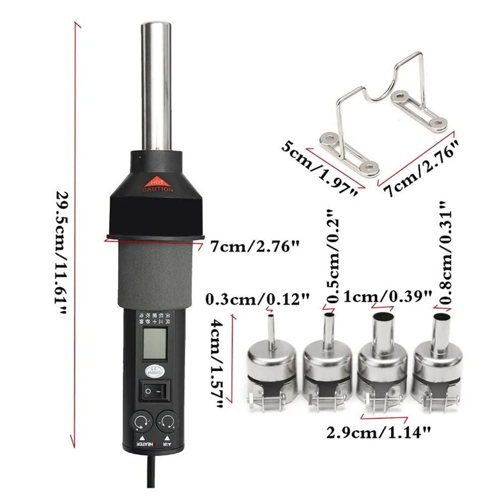 Portable Heat Hot Air Gun Rework Solder Station 8018LCD 450W Blower +Adjustable Electric Soldering Iron 220V 60W Desoldering 6