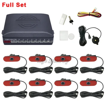 

8 sensor system kit 16.5mm Flat Cars detector parking automotivo Reverse backup radar as car assist silver and so on