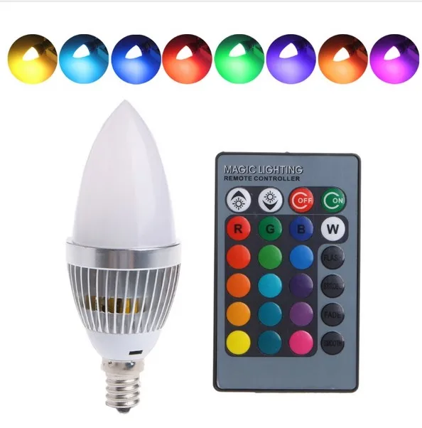 

RGB светодиодные свечи лампы E27 E14 E12 Праздничные огни с пультом дистанционного управления 120 градусов угол луча для лампы партии