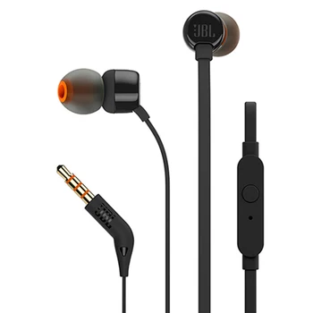 オリジナルjblでT110 有線ヘッドフォン音楽重低音スポーツを実行しているヘッドセットとマイクサポートios/アンドロイド