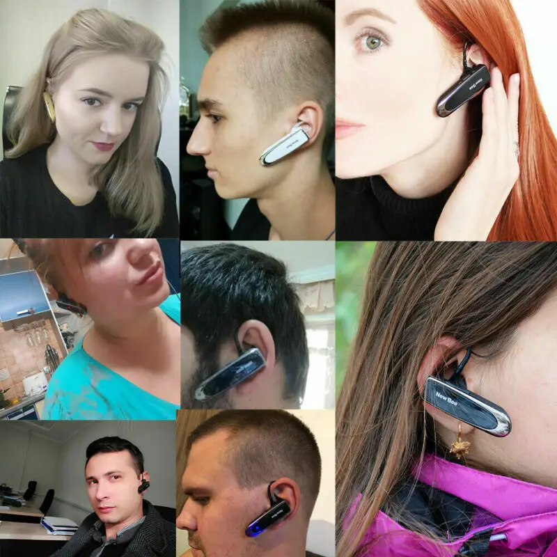 Wireless Bluetooth Headset Handsfree Earpiece Drive Microphone Earbud Ear Hook Headphone