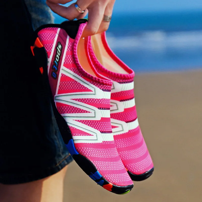 

Men Woman Beach Summer Outdoor Wading Shoes Swimming Slipper On Surf Quick-Drying Aqua Shoes Skin Sock Striped Water Shoes